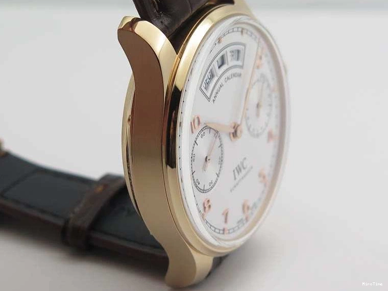 MIROTIME 0817 Portuguese Real PR Real Annual Calendar RG IW503504 YLF 1:1 Best Edition White Dial On Leather Strap A TimelessDesign 7242